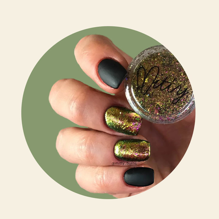 CHROME NAIL POWDER NAIL ART DESIGN