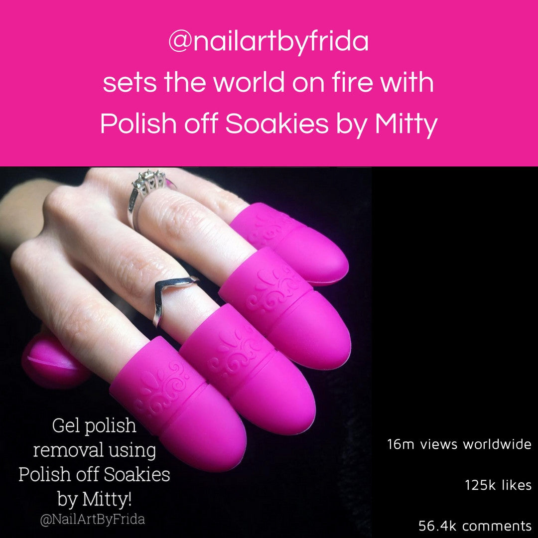 @nailartbyfrida sets the world on fire with Polish off Soakies