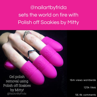  @nailartbyfrida sets the world on fire with Polish off Soakies