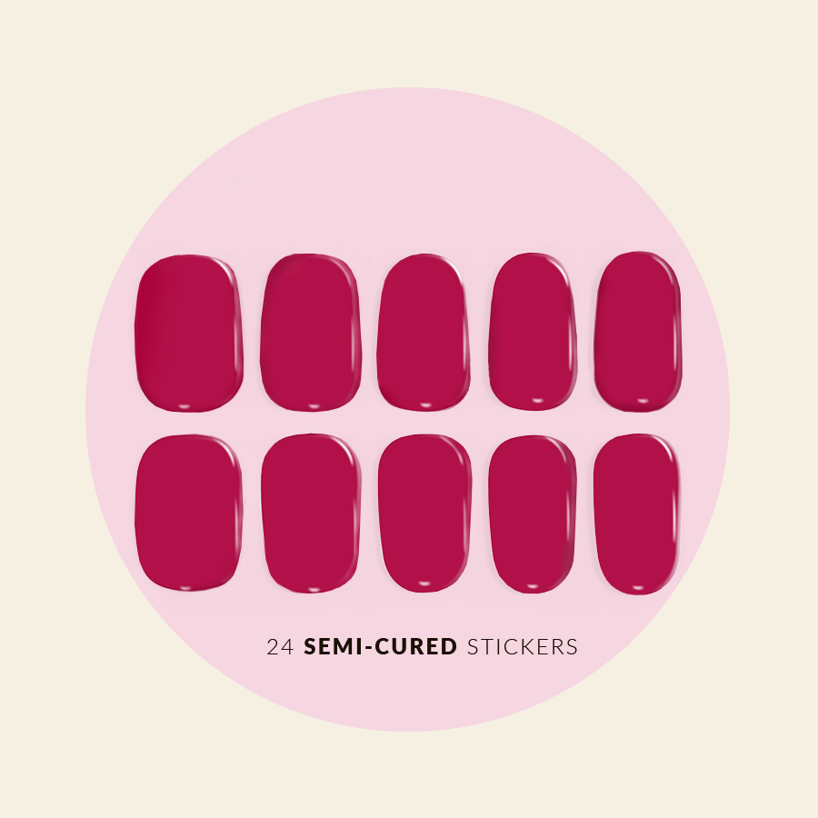 showing semi cured gel stickers different sizes