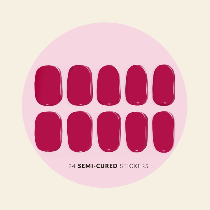 showing semi cured gel stickers different sizes
