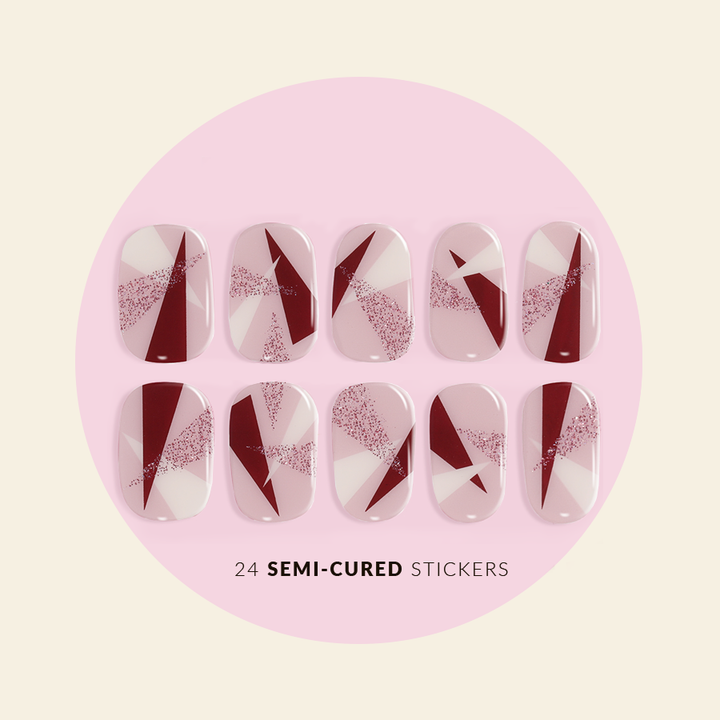 showing CELESTIAL semi cured gel sticker sizing