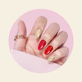 showing CLASSIQUE Semi Cured Gel Nail Stickers on hand