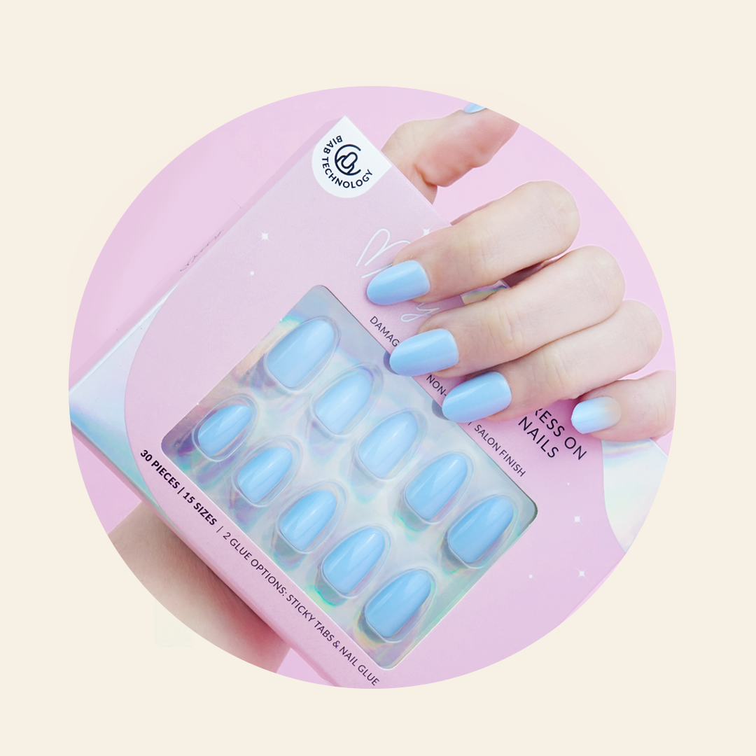 Powdery (Short) BIAB Press-On Nails | Soft Gel Reusable Nails