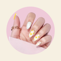 showing REBEL Semi Cured Gel Nail Stickers on hands