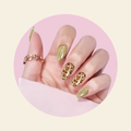 showing SAVANNAH Semi Cured Gel Nail Stickers on hand
