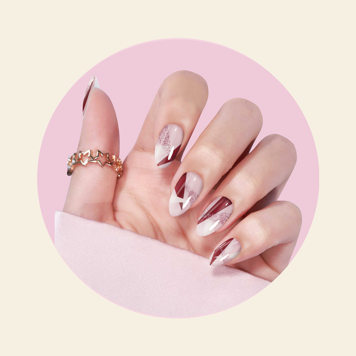 showing how CELESTIAL semi cured gel stickers look on hand