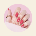 showing WHIMSICAL semi cured gel stickers on hand