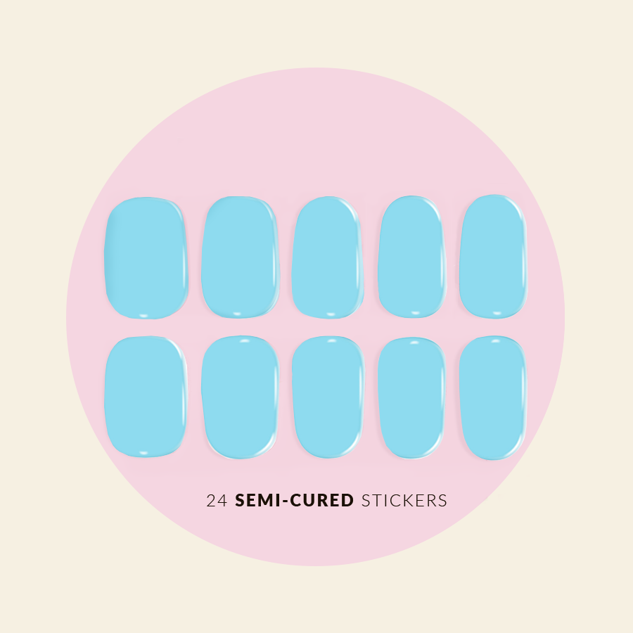 semi cured gel stickers showing the colour