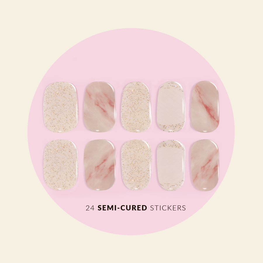 showing semi cured gel sticker sizes
