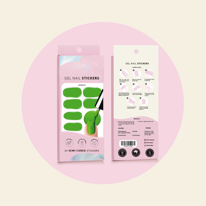 semi cured gel stickers showing packaging