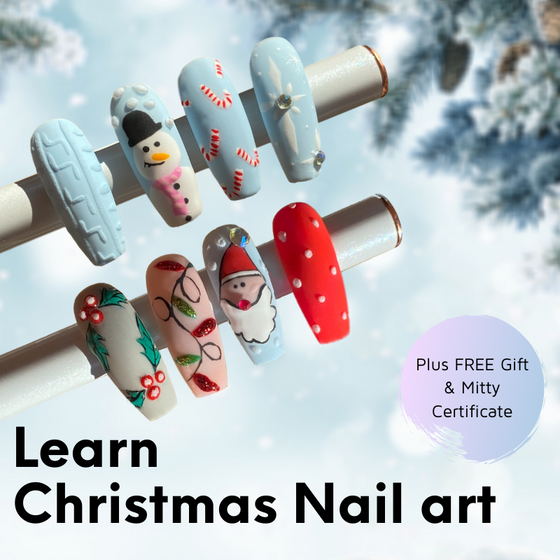 Learn how to draw Christmas nail art