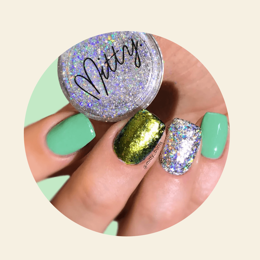 holo nail powder tutorial